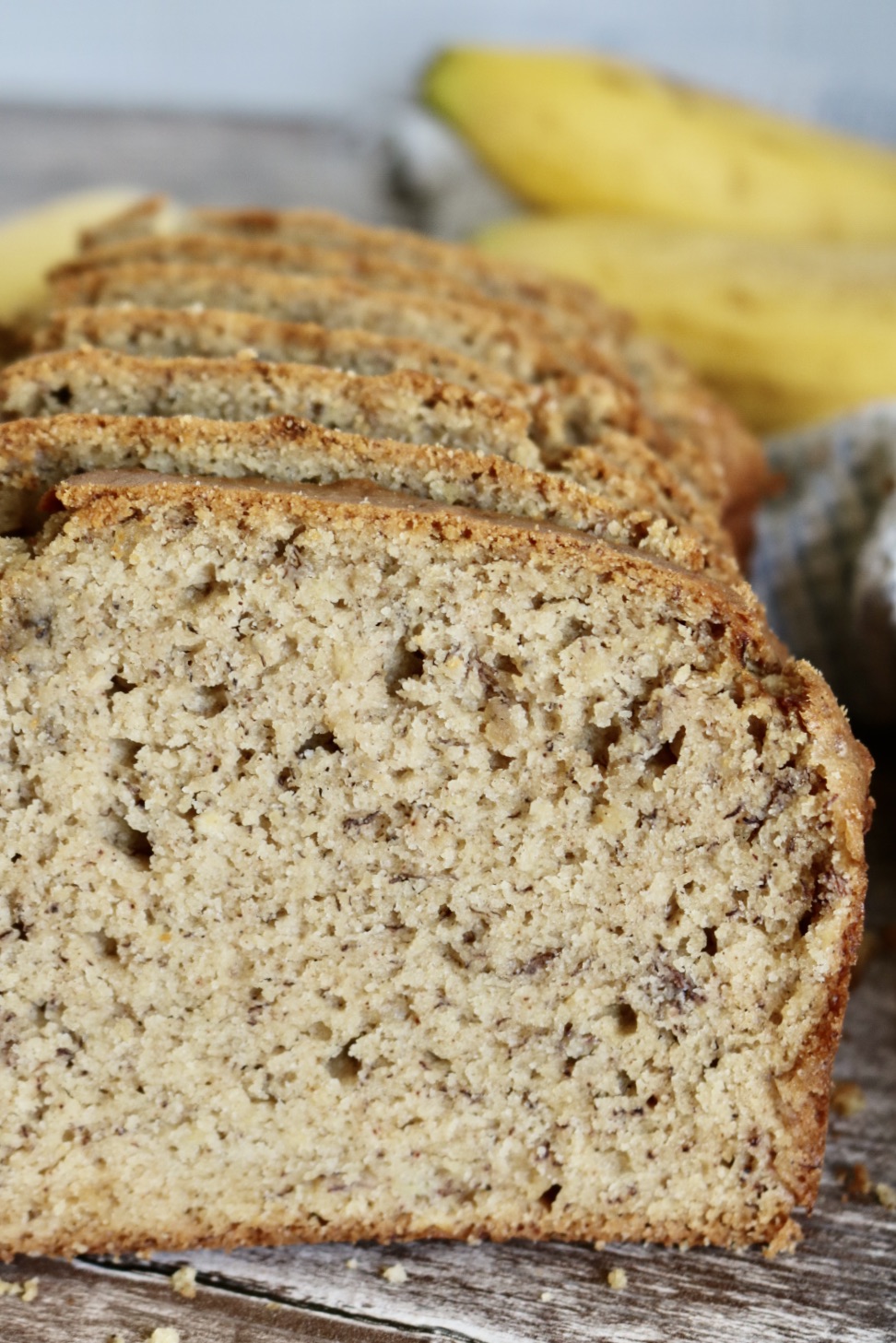 loaf of banana bread sliced