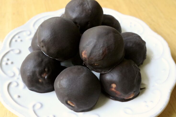 Dark Chocolate Covered Peanut Butter Balls