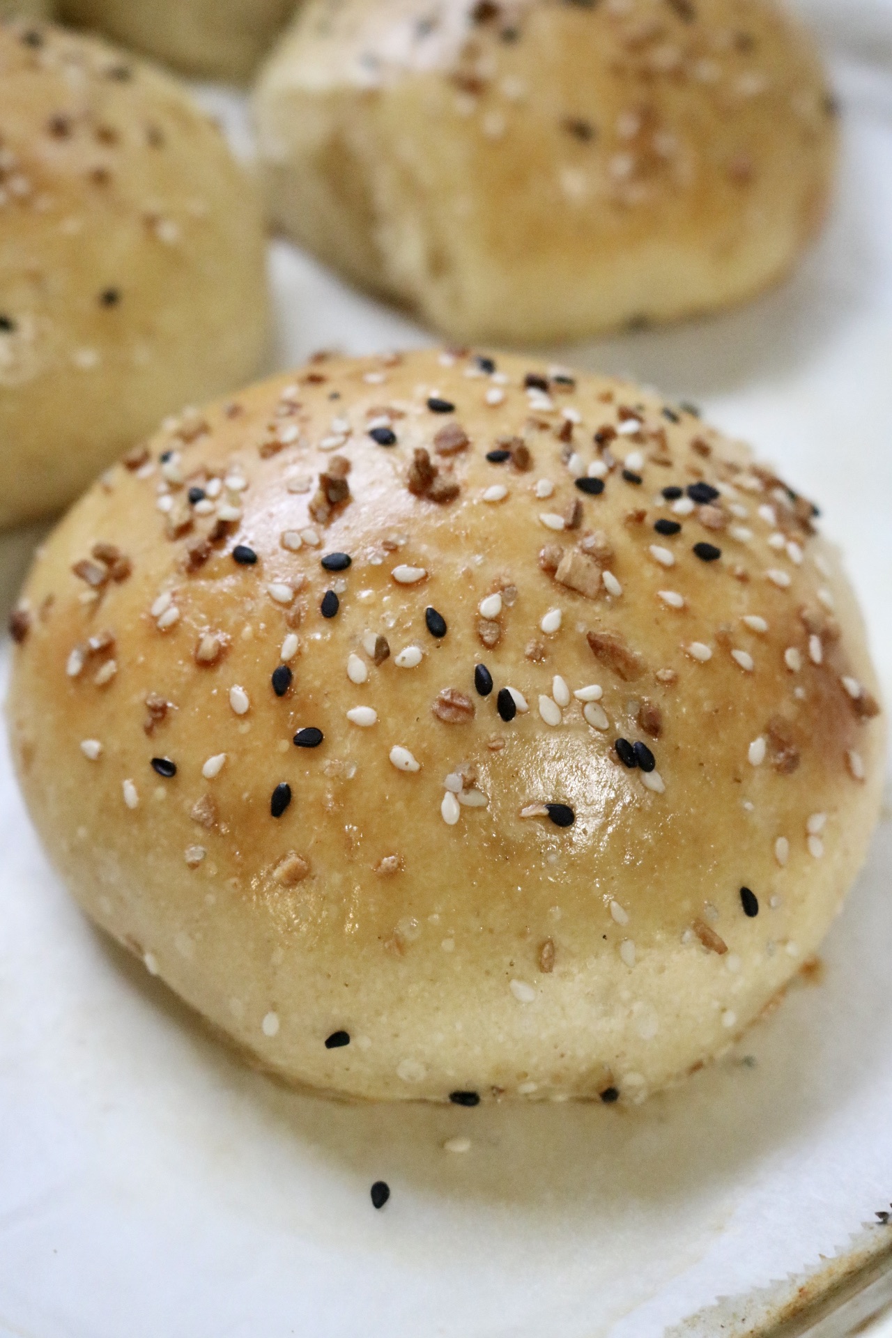 one sourdough hamburger bun