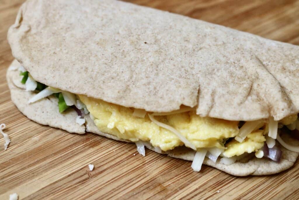 the best breakfast quesadilla fully assembled but uncooked