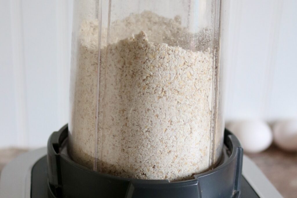 ground oats in a blender