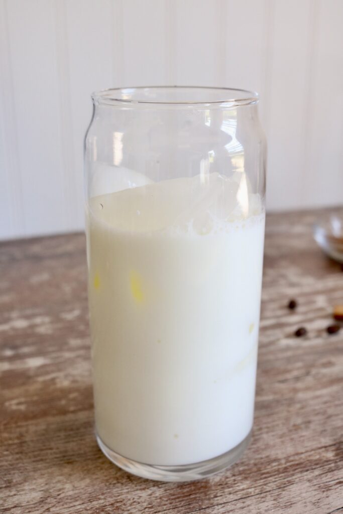 glass of ice with milk