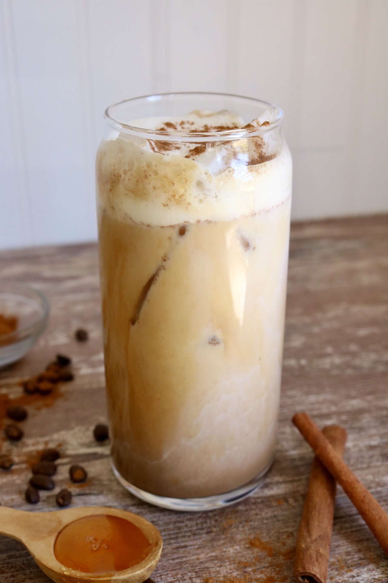 Cinnamon Honey Latte with Honey Cream Cold Foam