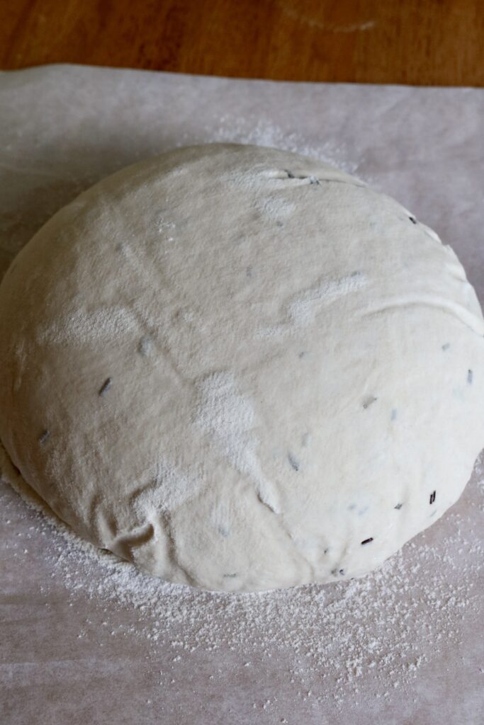 dough on parchment paper