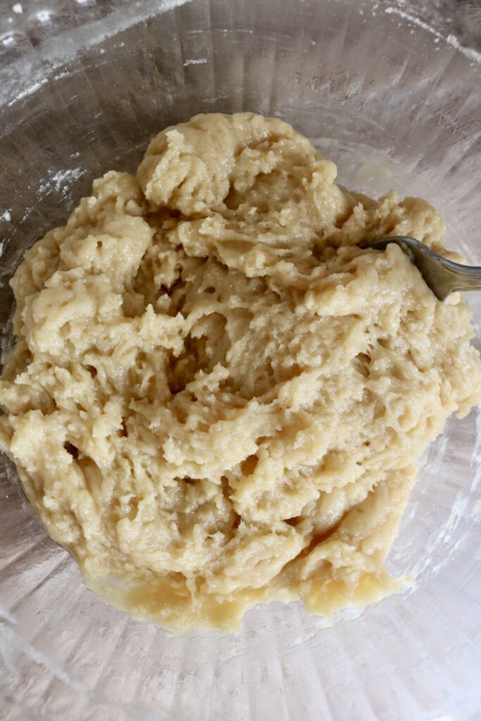 bowl of sourdough shortbread crust dough
