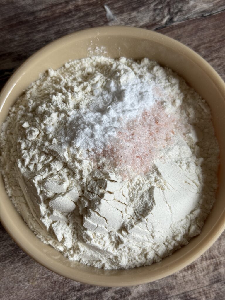 flour, baking soda, and salt in a small bowl