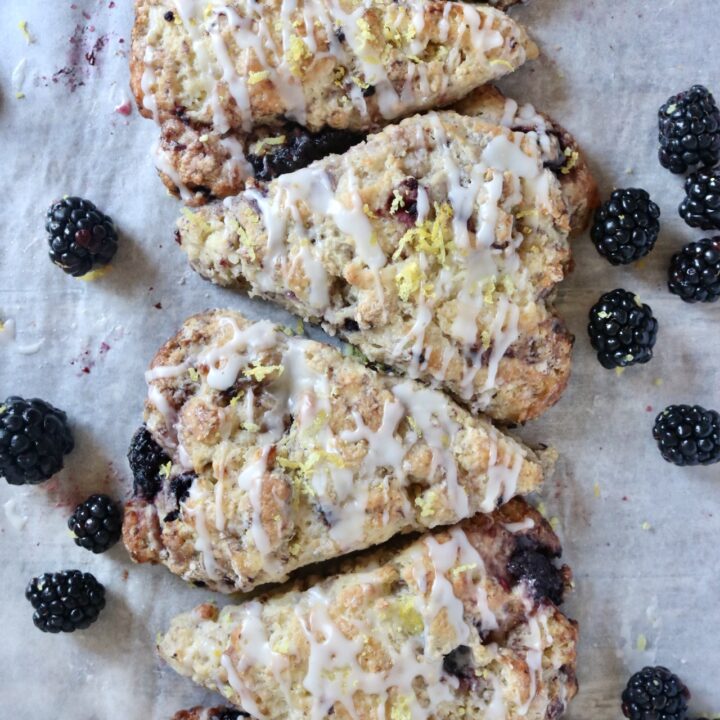Sourdough Blackberry Lemon Scones with Lemon Glaze