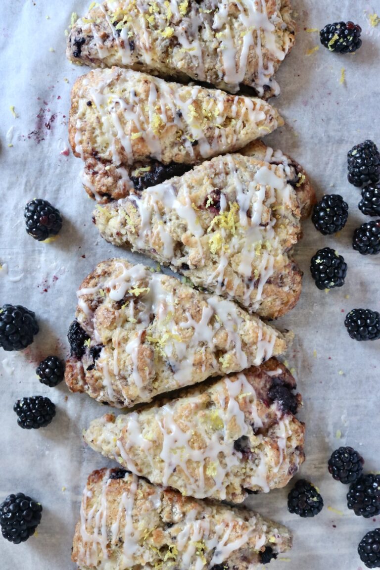 Sourdough Blackberry Lemon Scones with Lemon Glaze