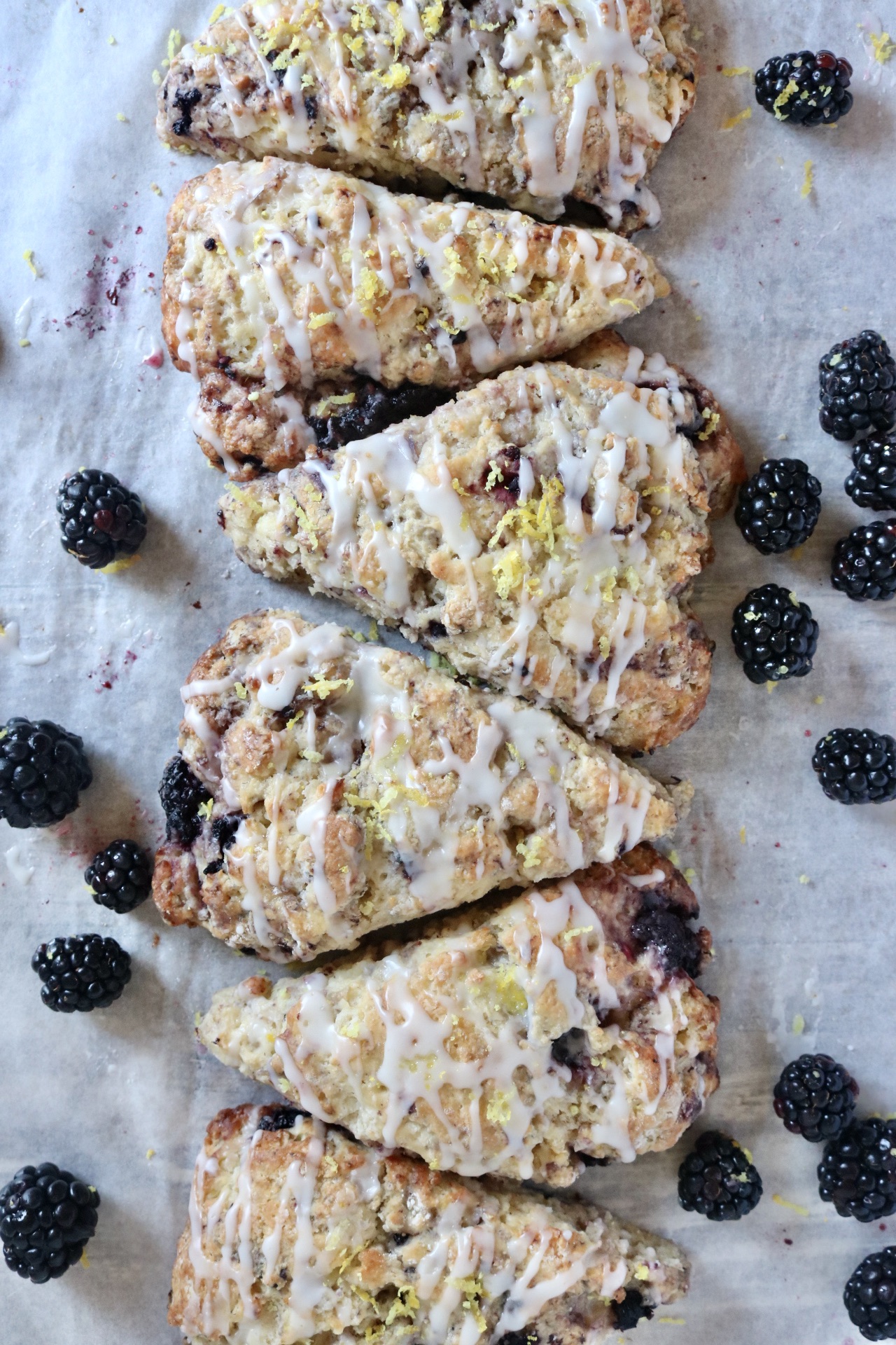 Sourdough Blackberry Lemon Scones with Lemon Glaze