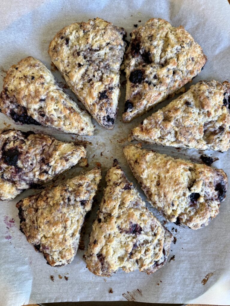8 baked sourdough scones