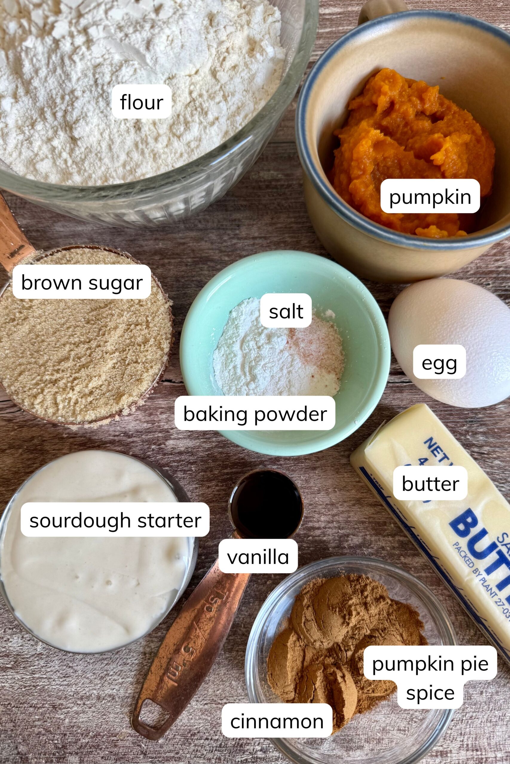 sourdough pumpkin scones ingredients