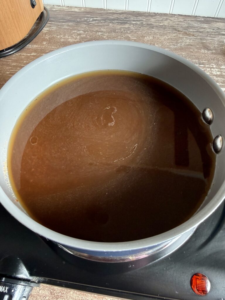 coconut sugar and water in a saucepan