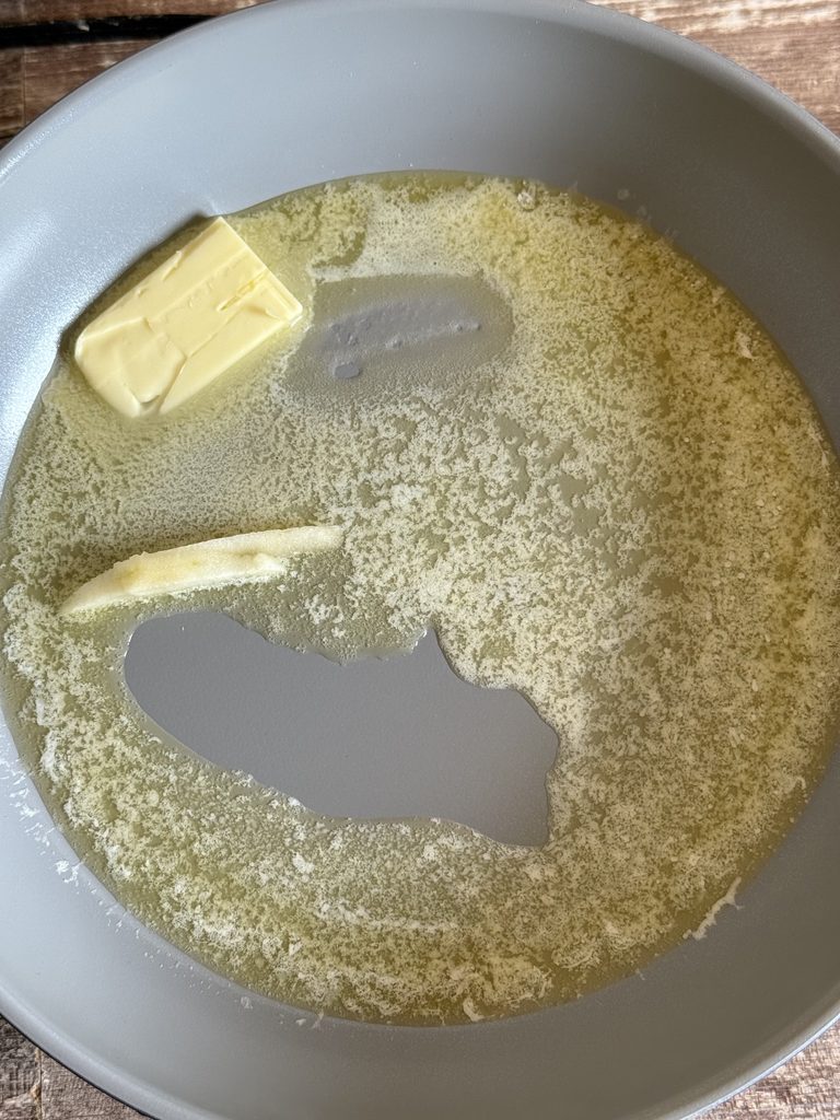 butter melting in a skillet