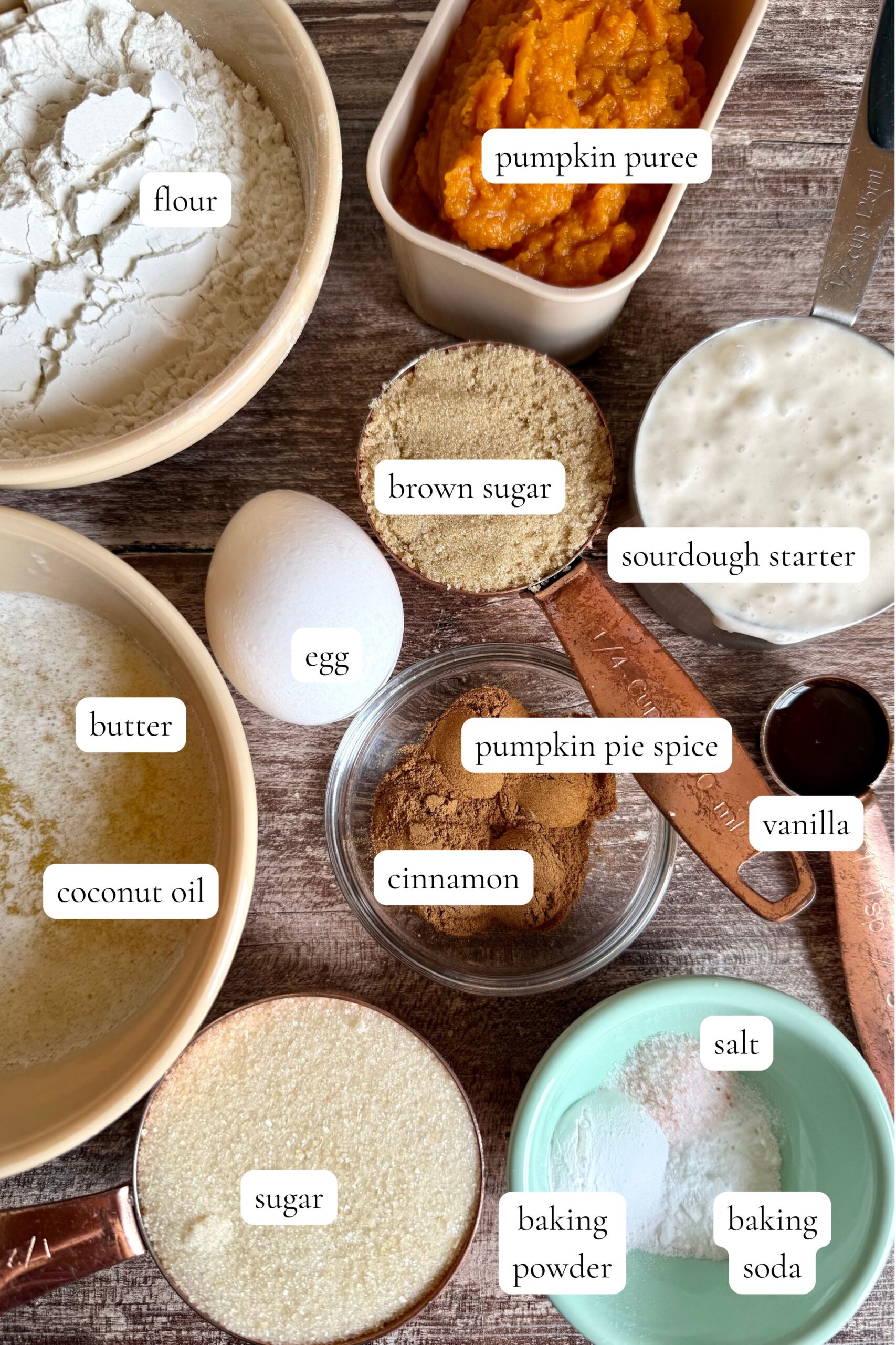 sourdough pumpkin bread ingredients photo